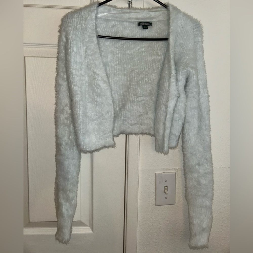 Super soft furry sweater cropped cardigan